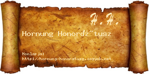 Hornung Honorátusz névjegykártya